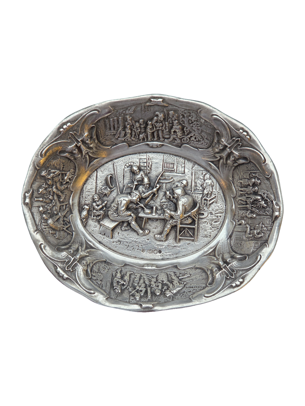E. Schoorl Dish - 0.833 silver - Dish with masquerons